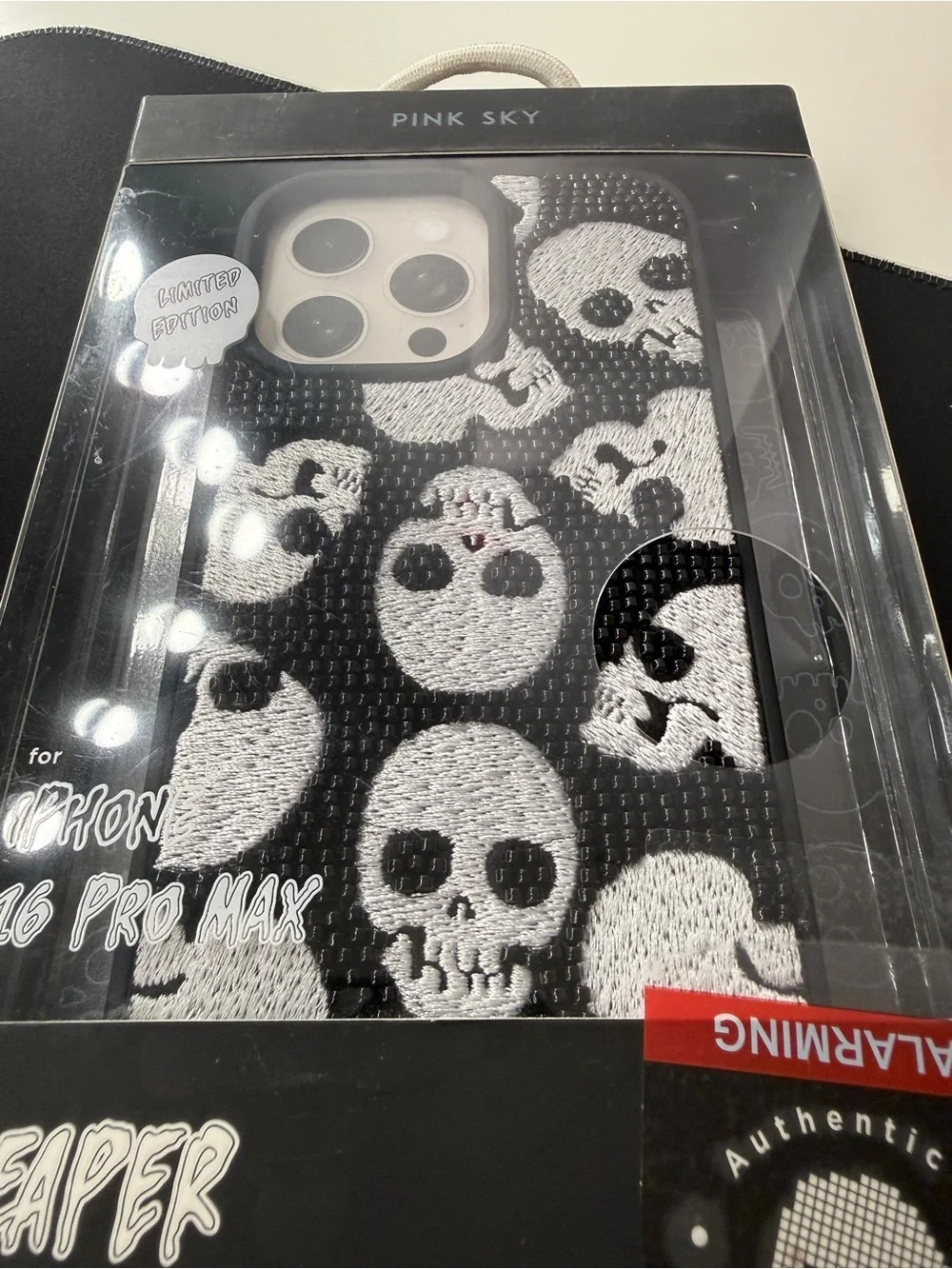 Pink Sky - Reaper iPhone 16 PRO Max Case Beaded Limited Edition NIB